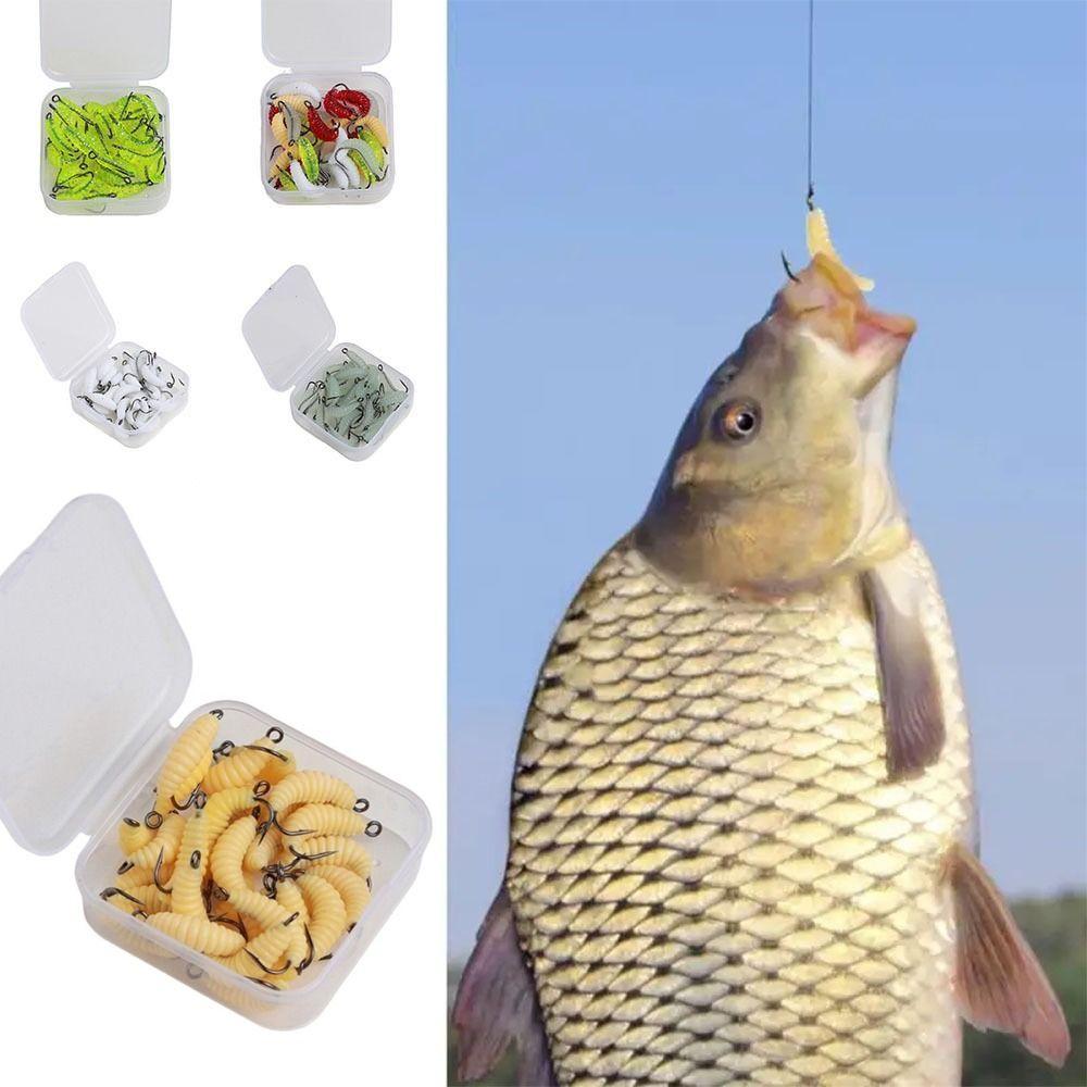 30Pcs/Box Soft Material Simulation Breadbug Lures Artificial Worms Freshwater Fishing