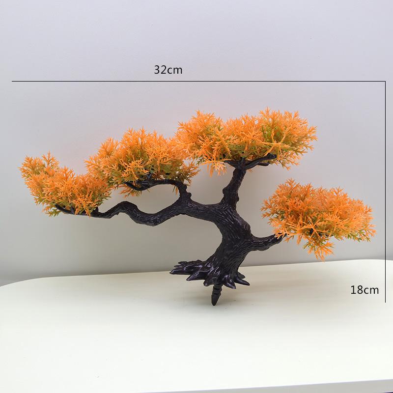 Artificial Pine Bonsai Desktop Decoration - Small Potted Green Plant Ornament for Living Room