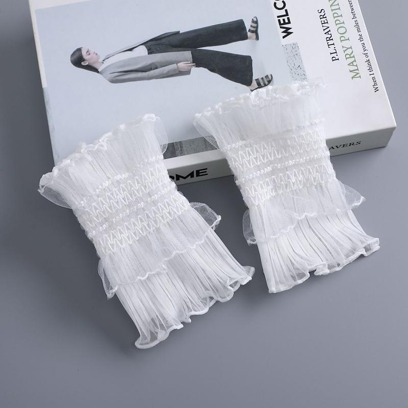 Sweet Ruffle Fake Sleeves For Travel/Cosplay Lace Detachable Flared Cuffs Sweater Decorative Wrist Warmers Wristband Ornament