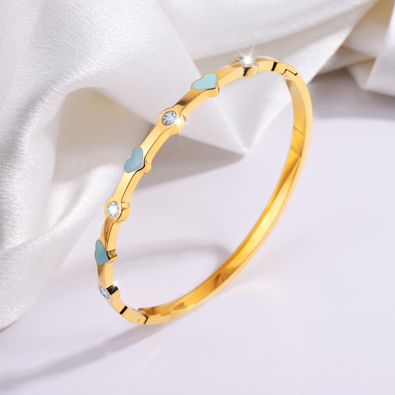 Starry Sky Silver Titanium Steel Bracelet for Women - High-End, Versatile, Full Diamond, Non-Fading Fashion Accessory