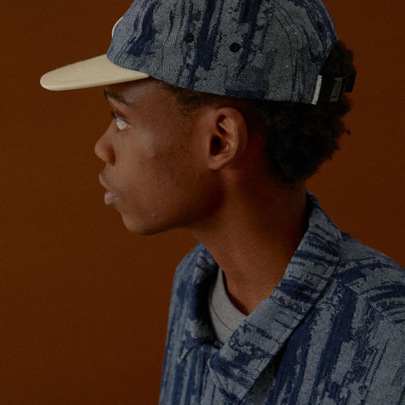 MAGOODGAN Headwear 9307 Jacquard Medium Indigo Denim Camp Cap