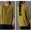 Autumn and Winter Women's Loose Plus Size Sweater Round Neck Casual Pullover Knitwear Solid Color Stretch Knit Tops Jumper