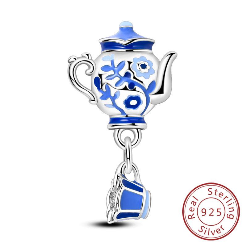 Fit Original Copper Charms Beads Wine Glass Coffee Cup Charms Pendant For Women Bracelet Charms Diy Jewelry Gift