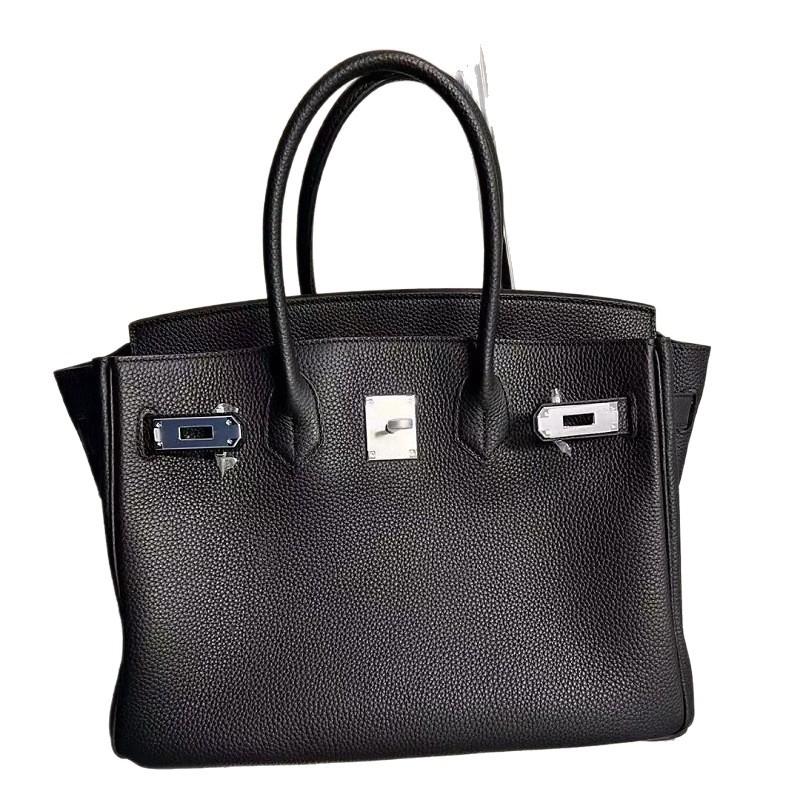 Mode erste Schicht Rindsleder Togo Platin Tasche Damen Silberne Schnalle High-End Handtasche Vielseitige Schulter Umhängetasche