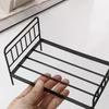 1:12 Dollhouse Miniature Iron Doll Bed Model Mini Doll Furniture Simulation Bed Bedroom DIY Accessories Toys