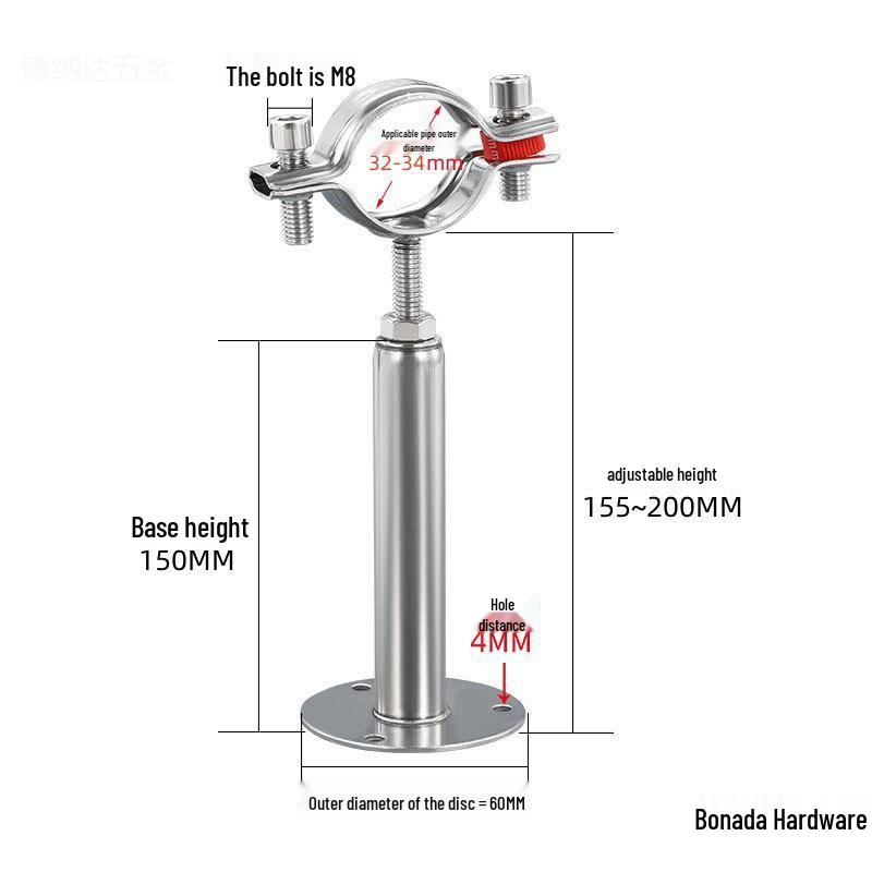 Stainless Steel Pipe Fixing Bracket Clamp for Gas and Water Pipes