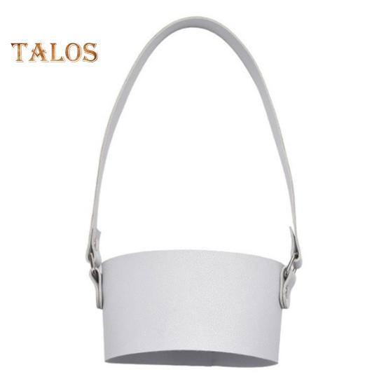 

Чехол на чашку с ручкой, искусственная кожа, прочный держатель для кофейной чашки, подвесной ремень, ежедневное использование светло-серый