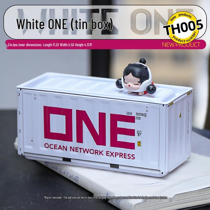Miniature Tinplate Shipping Container Display Box for Figurines - Trendy Collectible Ornament & Storage Gift