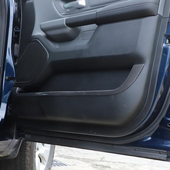 Inner Front Door Storage Box Trim Decor Strips For Dodge RAM 2018+ Carbon Fiber