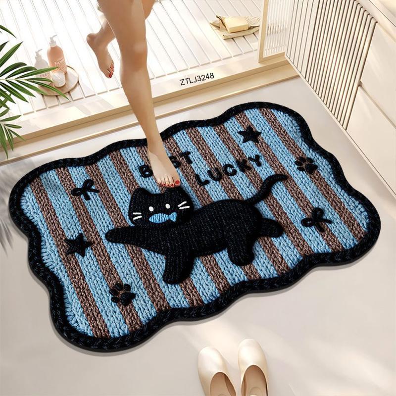Cartoon Cute Anti-slip Quick Dry Bathroom & Toilet Mat 40*60cm (Thickened Crystal Velvet)