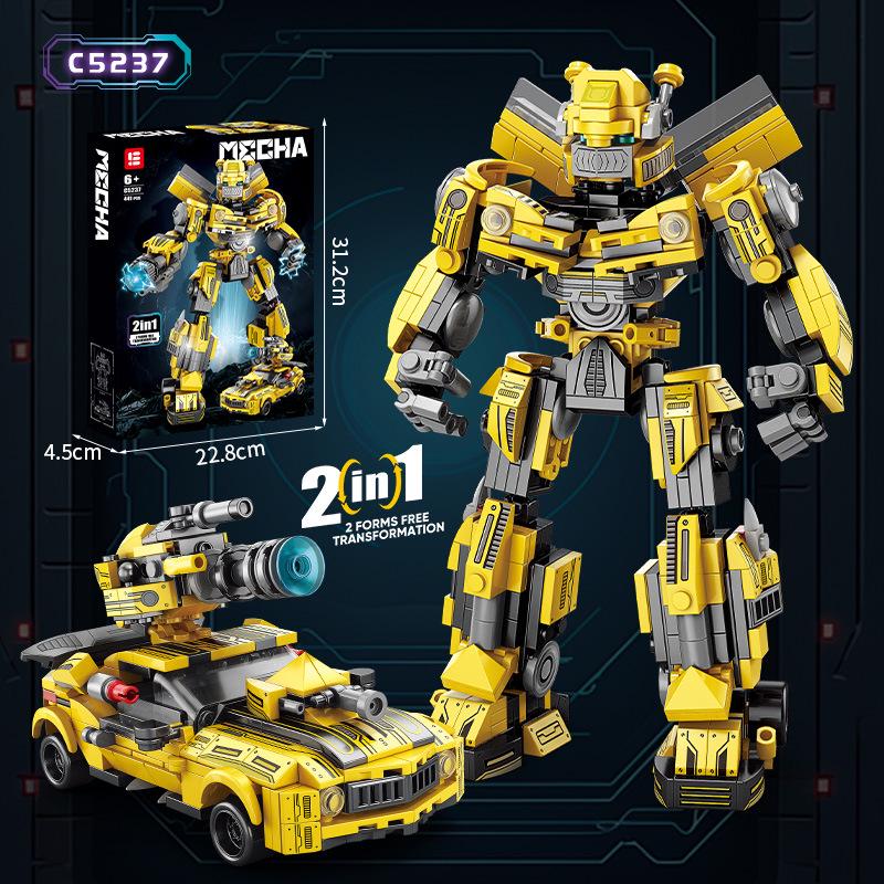 LEGO-Compatible Transformers Mech Warrior King Kong Construction Vehicle Building Blocks Toy for Kids