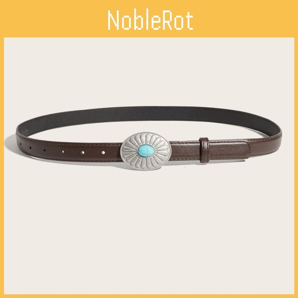 Alloy Round Simple Artificial Gemstone Snap Button Belt For Women Casual Wear