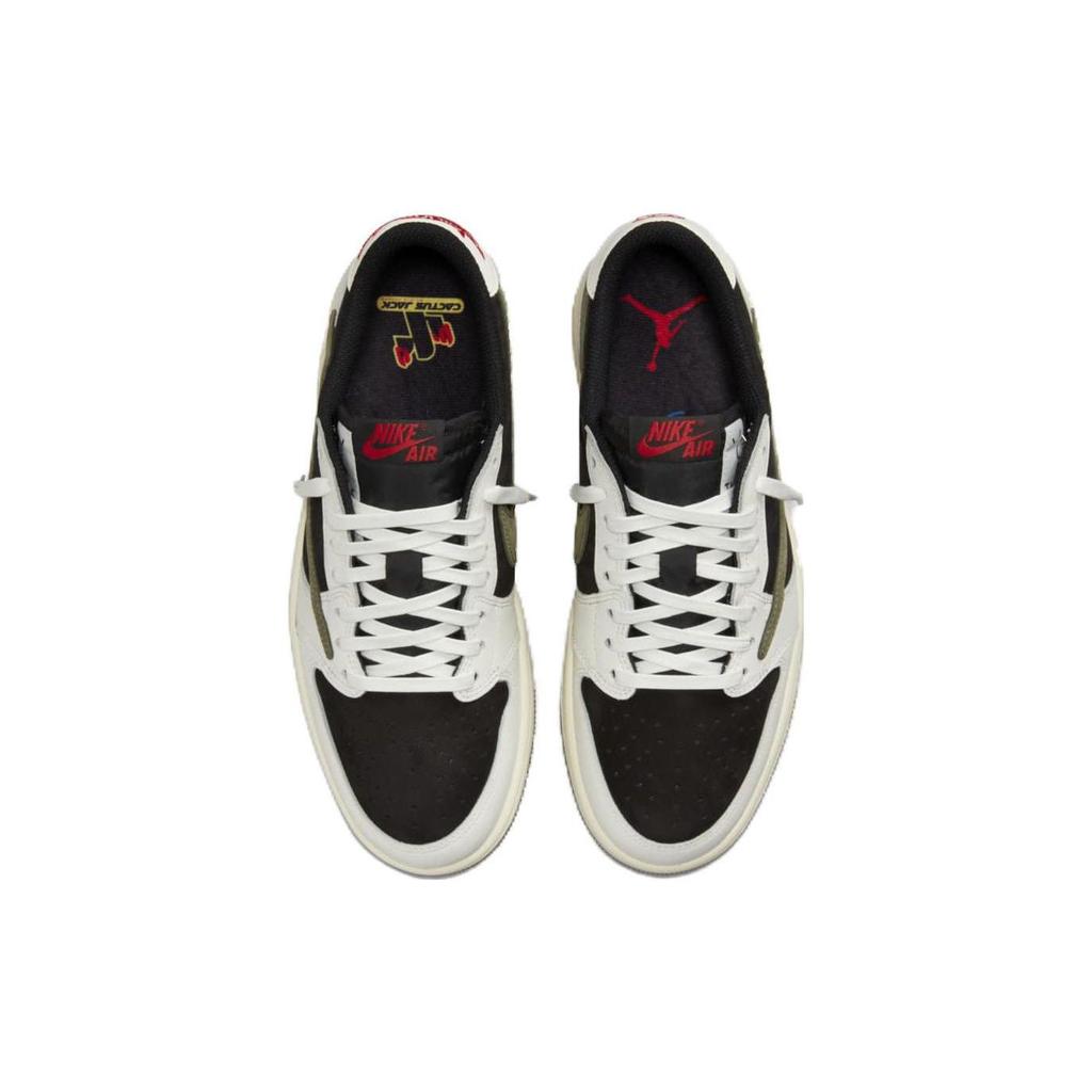 Travis Scott x Air Jordan 1 Retro Low OG SP Olive Dámske tenisky Zelená Plachetnicová Univerzitná Červená DZ4137-106