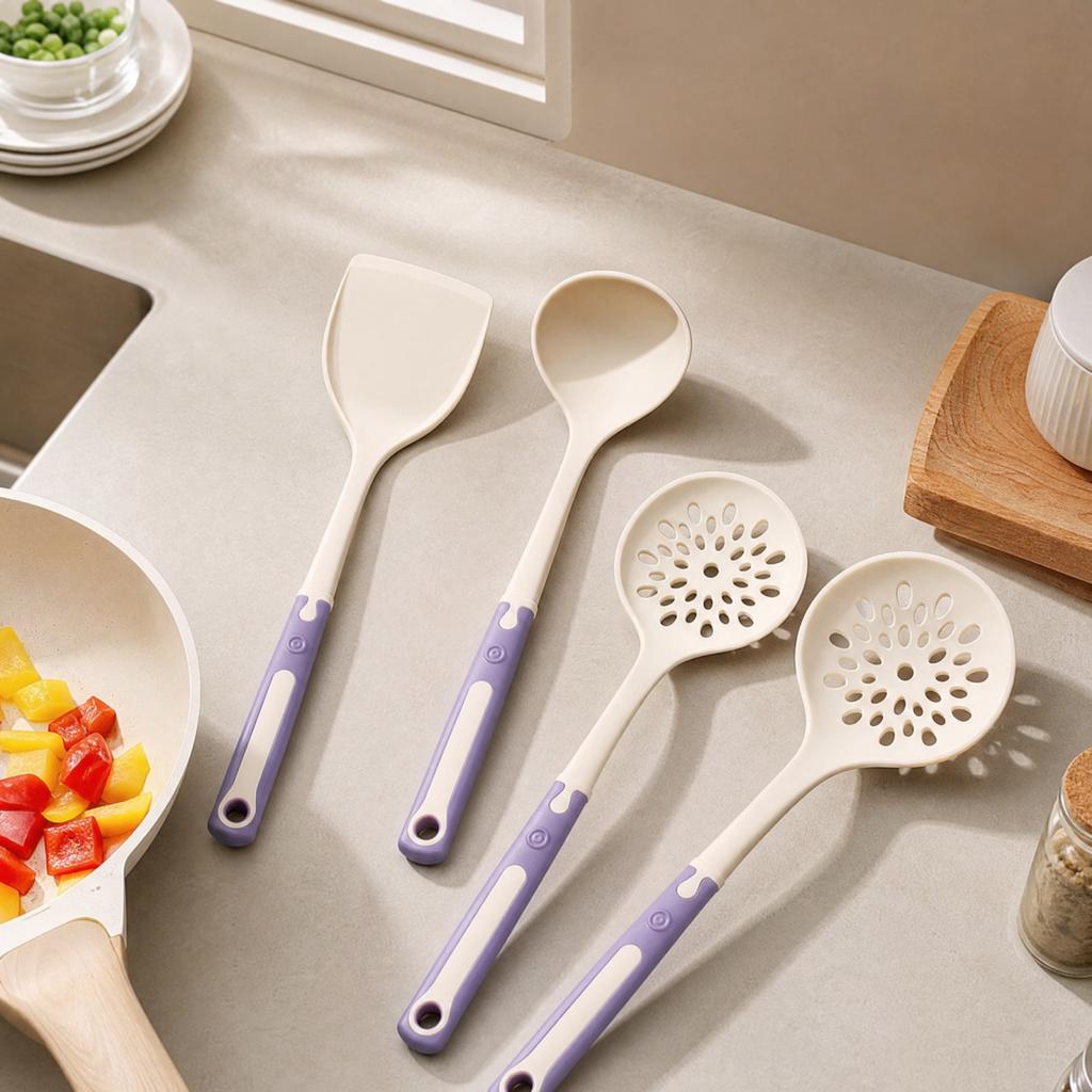 Food Grade Silicone Spatula Set for Nonstick Cookware - Cooking Turner and Slotted