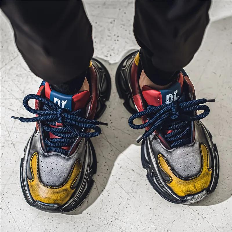 Sneakers Personalized Vintage Design Platform Shoes For Men Running Sport Shoe Outdoor Comfortable Vulcanized  Autumn Casual