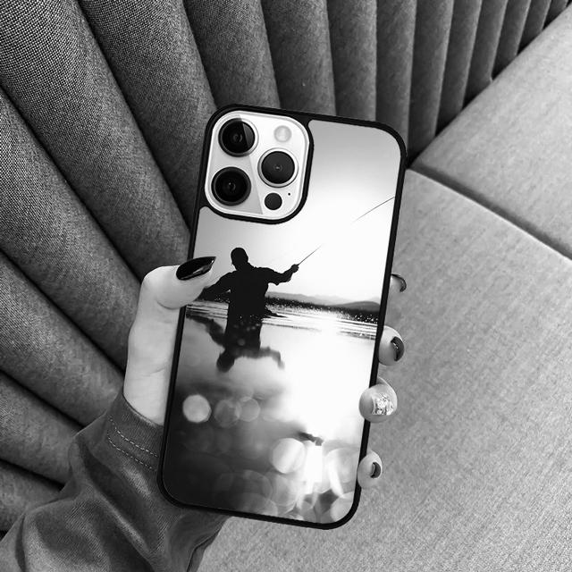 Fishing Fisherman Phone Case Cover For iPhone 5 6 7 8 Plus X XR XS SE2020 Apple 11 12 13 Mini Pro Max Galaxy S10 S20 S21