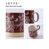 JOYYE Embroidered Ceramic Mug Set with Spoon