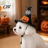 Elastic Strap Pet Hat Halloween Dog Hat, Adjustable Cat Witch Pumpkin Bat Cobweb Medium-sized for Small Medium Dogs Cats Holiday Costume Photo