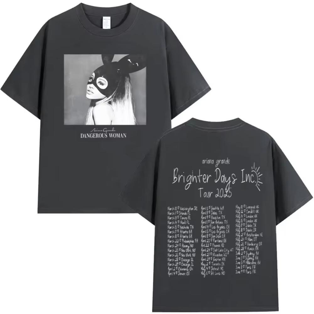 Pěvecká Ariana Grande Pop Music Tour Harajuku Trička Pánské Koncertní Bavlněné Tričko Letní Horký Výprodej Krátký Rukáv Nadměrné Vrcholy