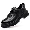 Fashion Casual Leather Shoes Men Thick Bottom High Quality Running Sneaker Outdoor Lace-Up Antiskid Business Shoes Flat Designer Shoes