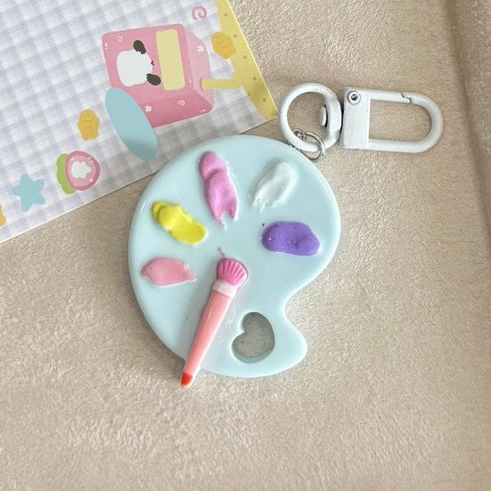 Keychain Pendant Artist Palette Brush Design Keychain Pendant with Metal Lobster Buckles Bags Keys Backpacks Keyring