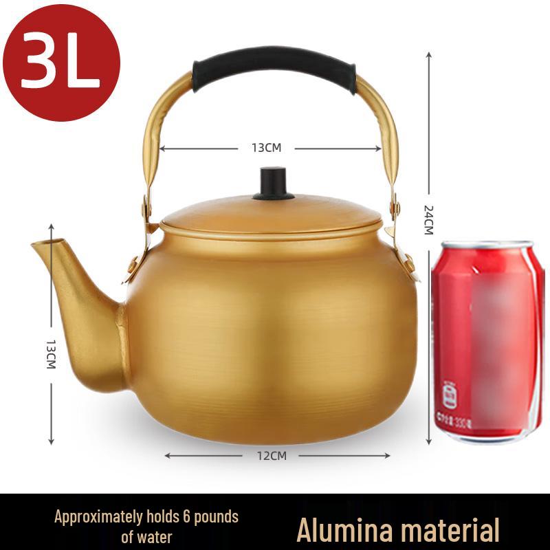 Yellow Aluminum Teapot Kettle: Large Capacity Korean Rice Wine Pot for Gas Stoves