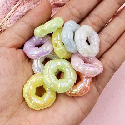 Home Party Supplies Fashion Charms 10Pcs Acrylic 24.5mm Pendants Donuts Beads DIY Jewelry Material Bracelet Necklace Accessories