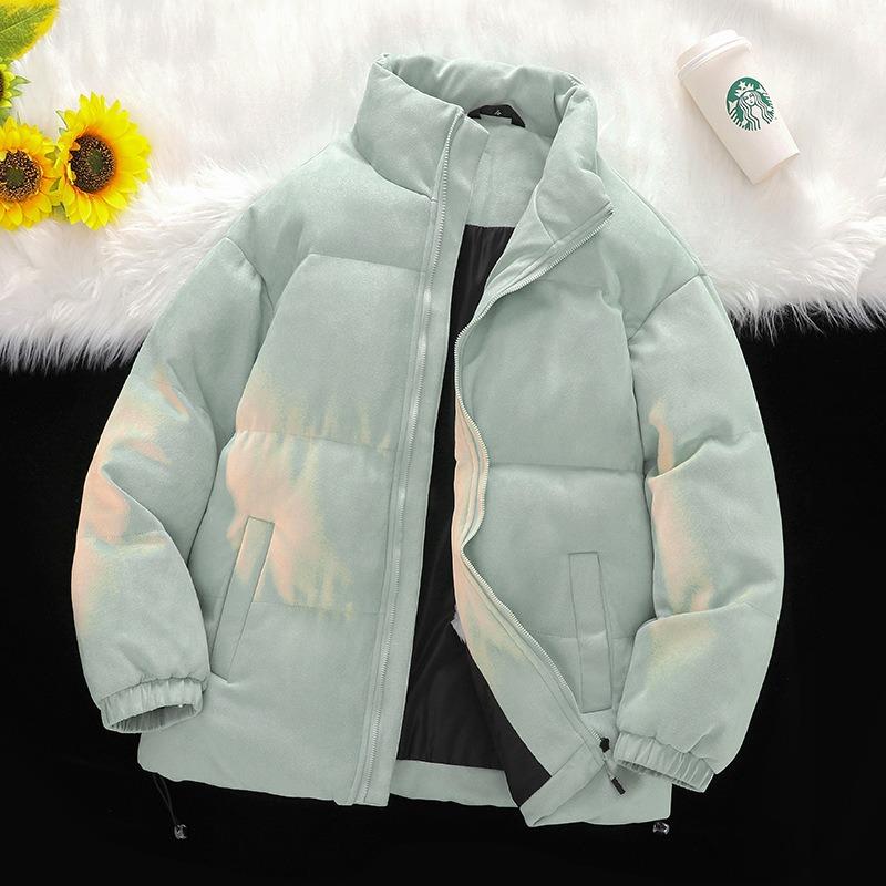 Suede Cotton Coat Menwinter Stand Collar Cotton Jacket Youththickened