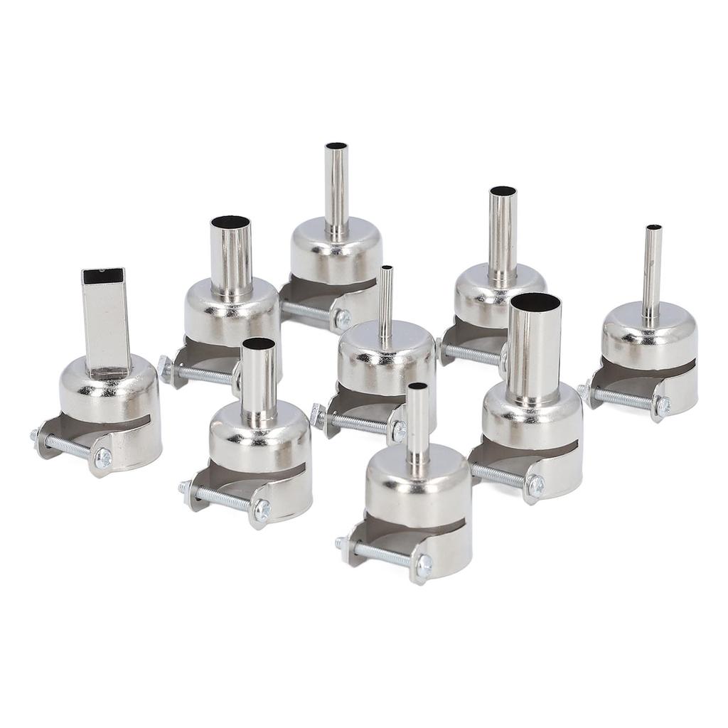 9PCS Set Heat Gun Nozzle Kit 3‑12mm Stainless Steel Hot  Soldering Heat Gun Nozzle