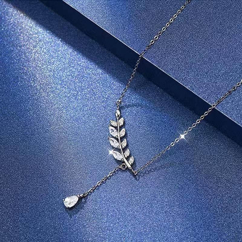 

Ожерелье Lucky Wheat Ear для женщин с легким роскошным нишевым дизайном, высококлассная японская и корейская индивидуальность, холодный стиль, цепочка на ключицу