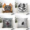 3 Funny Cat Thinking Network Pattern Pillow Case Home Living Room Decoration Linen Pillowcover Pillow Cases Cushion Cover