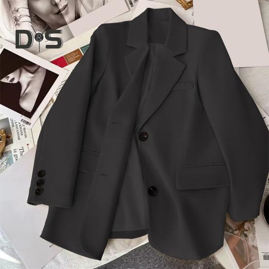 Women's Suit Spring Autumn Female Top Office Lady Blazer Loose Fit Thin Jacket Lapel Collar Coat for Work Leisure Time