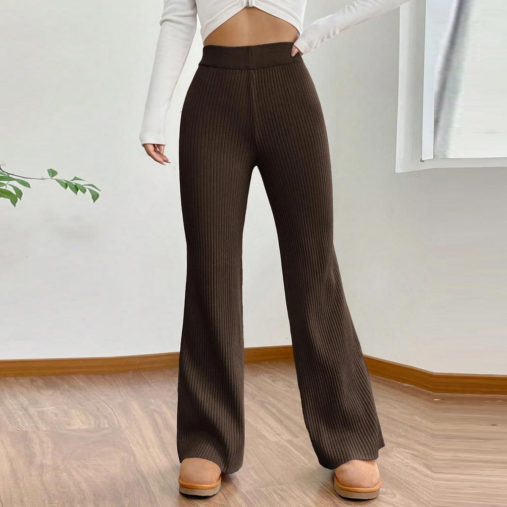 Women's Casual Fashion Solid Color Elastic Waist Drawstring Workwear Wide Leg Pants With Pockets