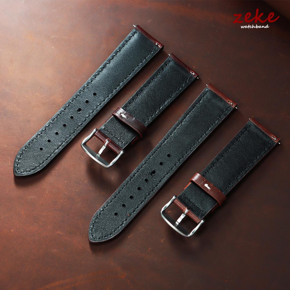 Oil Wax Calfskin Leather Watchband Retro Wrist Strap 18mm 20mm 22mm with Silver Stainless Steel Buckle Soft Material Watch Band