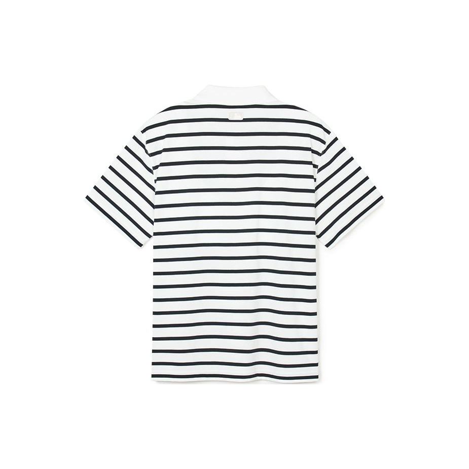 MLB New York Yankees Varsity Series Striped Casual Short Sleeve Polo Shirt Unisex tops Ivory 3APQV0343-50IVS