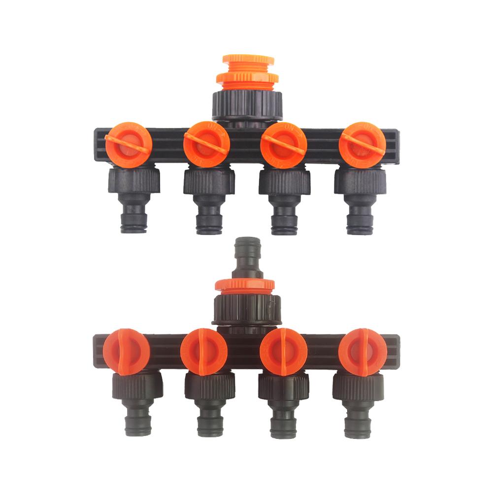 4-Way Tap Adapter Removable Garden Hose Splitters  Four Independent Switches for Outdoor Sprinkler Drip Irrigation System