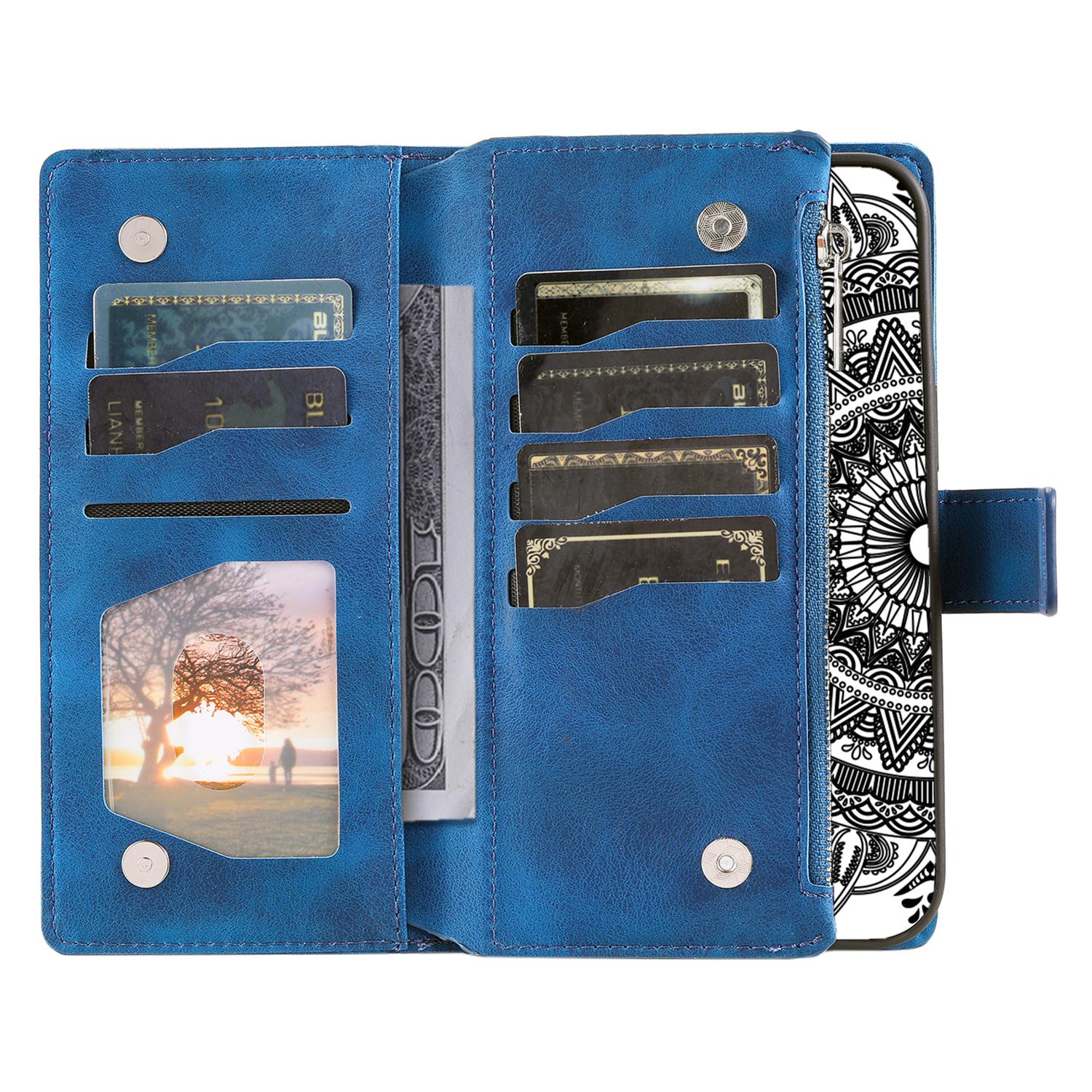 

For Xiaomi Redmi Note 12S 4G Mandala Flower Imprint Phone Case PU Leather Wallet Stand Cover Red