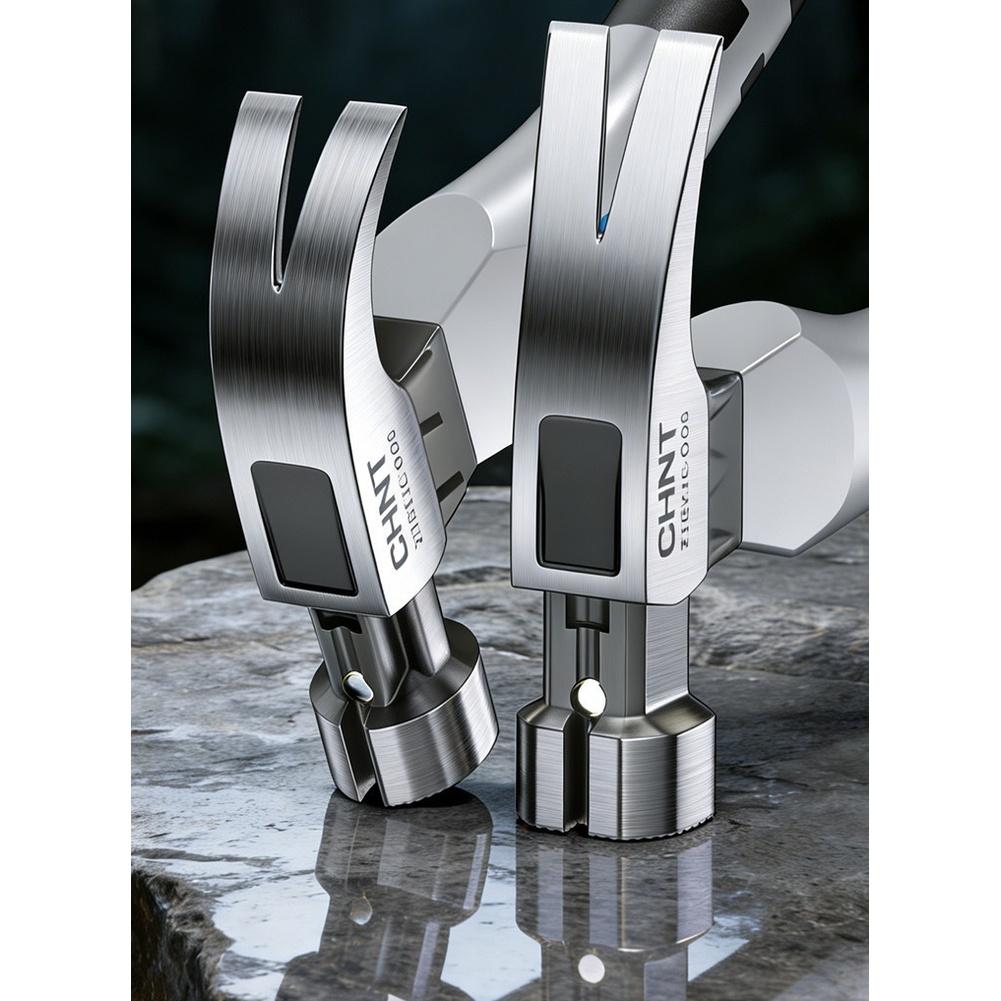 Magnetic Claw Hammer High Carbon Steel V-Shaped Nail Puller Anti-Slip Fiber Handle For Construction Woodworking Hand Tool