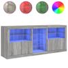 Sideboard with LED Lights Grey Sonoma 162 x 37 x 67 cm