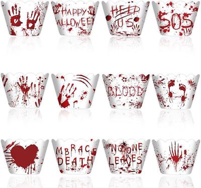Halloween Blood Horror Cupcake Liners 12 Pcs Decorations Muffins Cupcakes