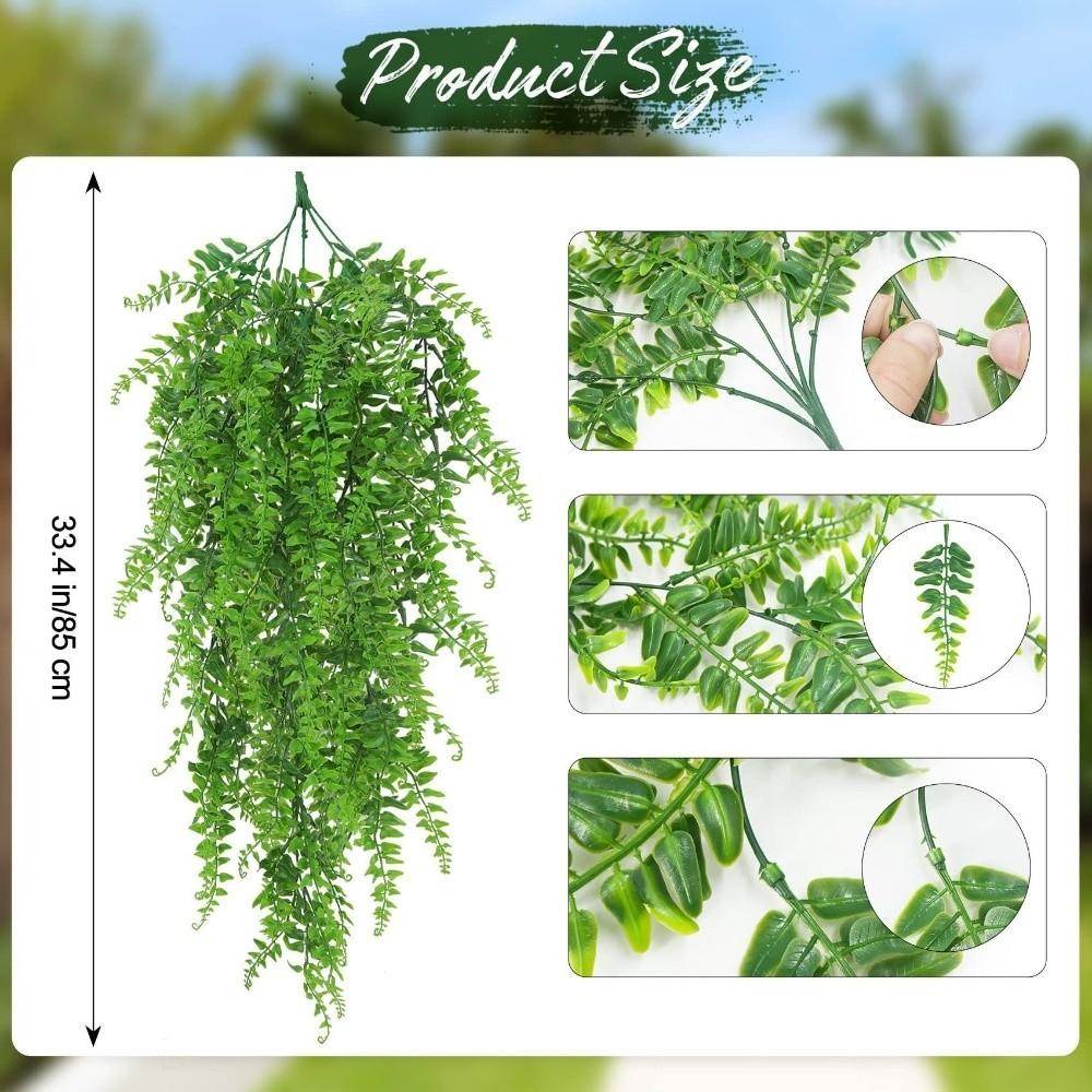 2pcs 29.92in Fake Hanging Plant Green Wall Hanging Plant Decor Artificial Greenery Balcony