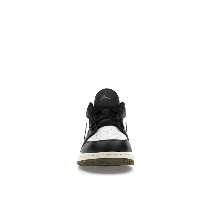 Air Jordan 1 Low GS Black Toe Medium Olive Kids Sneakers Green White 553560-092