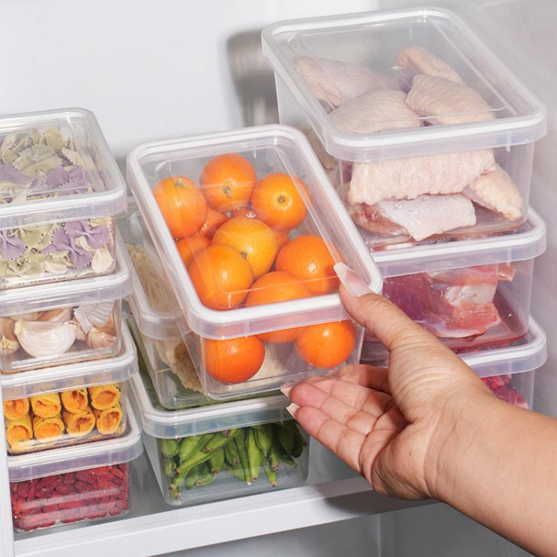 Food Storage Box Transparent Storage Container Fridge Organizer Microwave Safe Fresh-Keeping Sealing Box Kitchen Food Dispenser