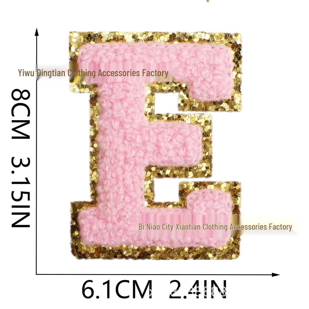 Roaring Sky Chenille Gestickter Englischer Buchstabe Aufbügler, 8cm