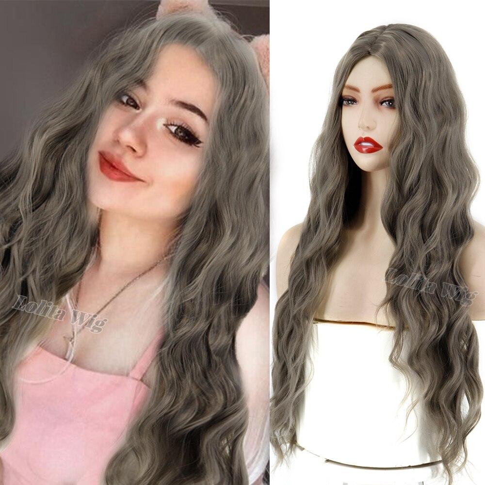 XINRAN Peruci coafura cu val lung, portocaliu mijlociu, negru, perucă din fibre sintetice rezistente la căldură pentru femei Cosplay