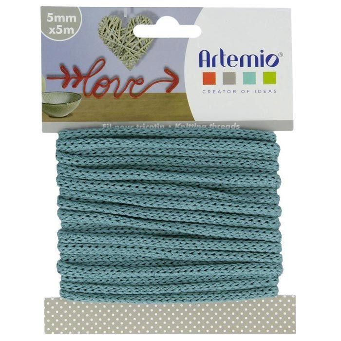Knitting Yarn - Noname - 5 Meters - Green Blue - 5mm - Malleable Yarn for Children