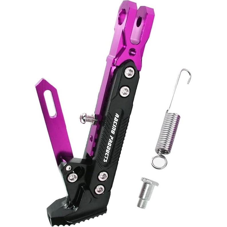 Universal Motorcycle Kickstand Accessories Motor Scooter Modified CNC Aluminum Alloy Adjustable Tripod Holder Kickstand Foot Side Support Stand Motor