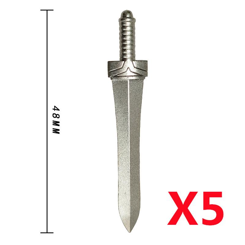 MOC Medieval Military Anime Figures Weapons Building Blocks Toys Soldiers Shield Sword Bow Trident Ax Gun Hammer DIY Gifts K027