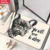 Lustige Französische Bulldogge Fußmatte Du wirst nie allein sein Text Willkommen Fußmatte für Wohnzimmer Balkon Schlafzimmer Eingangsbereich Teppich