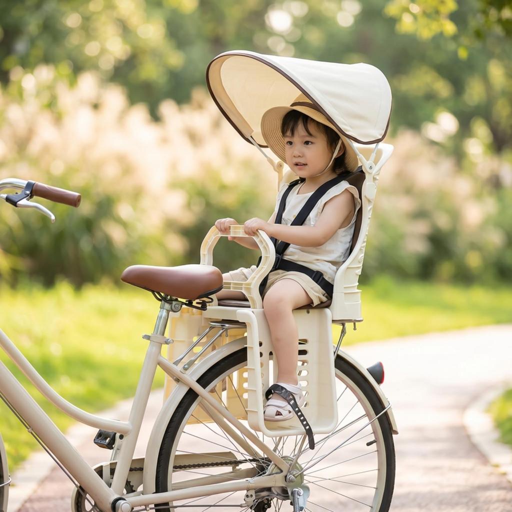 Rear Mounted RearMounted Bike Seat for Children ThreePoint Belt